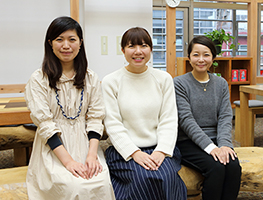 （左から）渋谷侑美江さん、大西貴美恵さん、笠井詩織さん